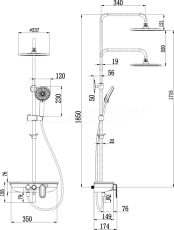 Душевая система Lemark Tropic LM7012BL  